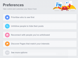 A screenshot of the See First feature. One way to make sure your followers on Facebook see posts form your business page.