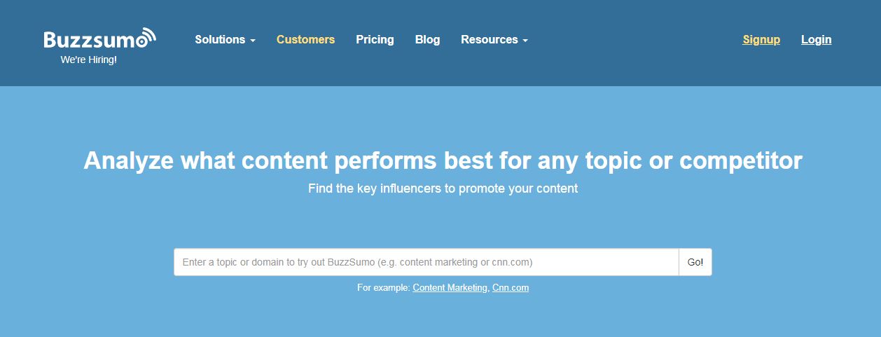 Buzzsumo shows you the most shared content for your search term